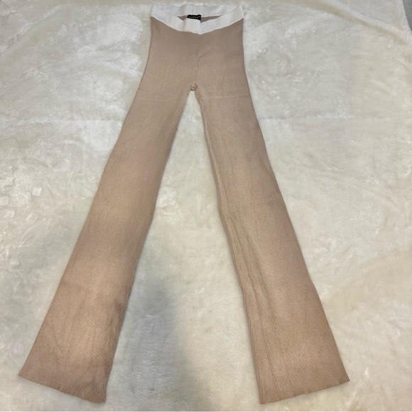 JLuxLabel Tan Ribbed High Waist Yoga Comfy Pants Size Medium - Picture 2 of 15